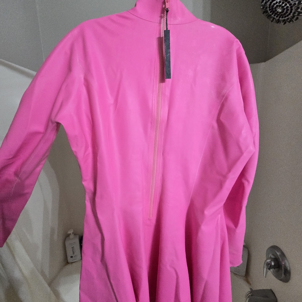 Men’s Pink Latex Long-Sleeve Dress Libidex